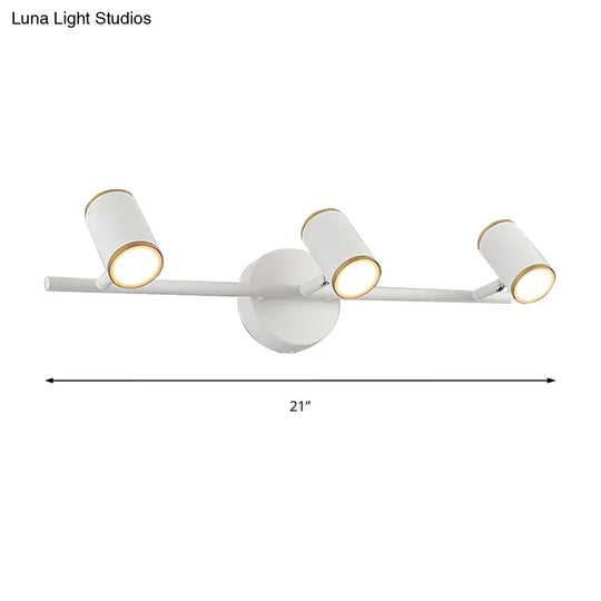 Contemporary Led Metal Wall Vanity Lamp - White/Warm Light