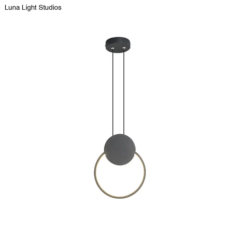 Contemporary Led Mini Pendant Light Kit With Adjustable Metal Shade In Black/White - Warm/White