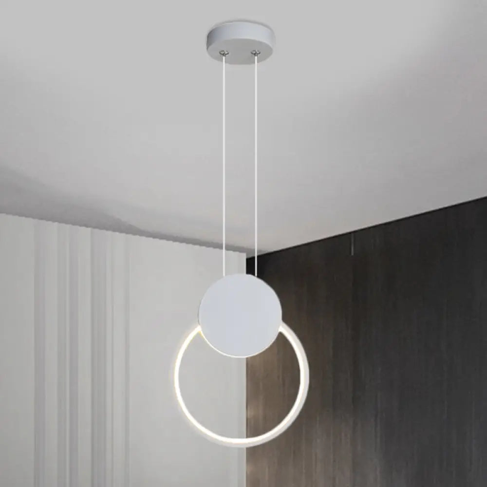 Contemporary Led Mini Pendant Light Kit With Adjustable Metal Shade In Black/White - Warm/White