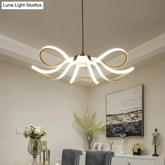 Modern Petal Led Ceiling Light: Acrylic Chandelier For Restaurants