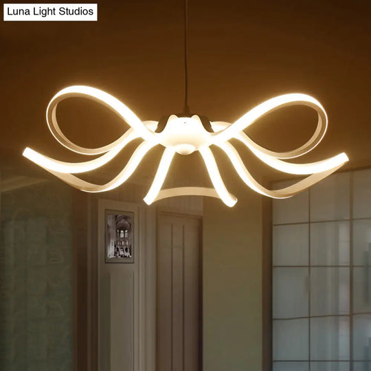 Modern Petal Led Ceiling Light: Acrylic Chandelier For Restaurants White / Warm