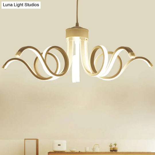 Modern Petal Led Ceiling Light: Acrylic Chandelier For Restaurants