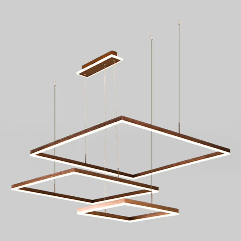 Contemporary Led Rhombus Chandelier Pendant Light With Acrylic Layers For Living Room 3 / Coffee