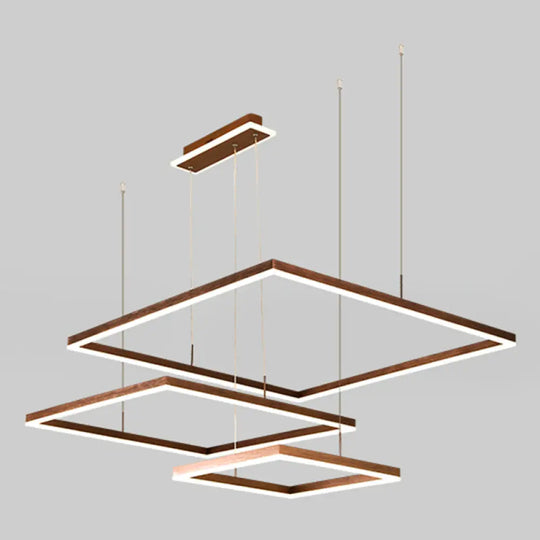 Contemporary Led Rhombus Chandelier Pendant Light With Acrylic Layers For Living Room 3 / Coffee