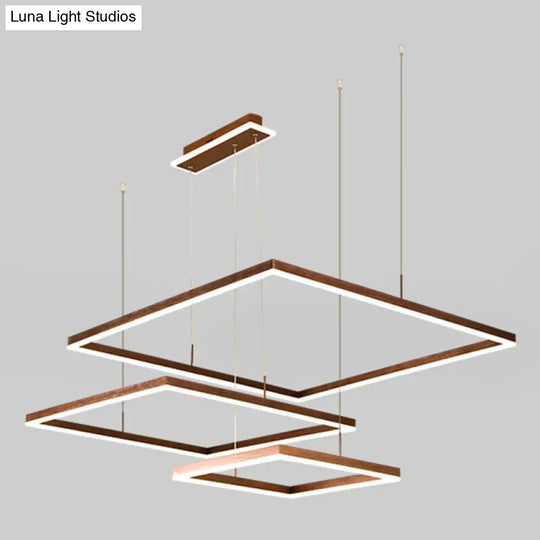 Contemporary Layered Rhombus Chandelier Pendant Light - Acrylic Led Hanging Lighting For Living Room