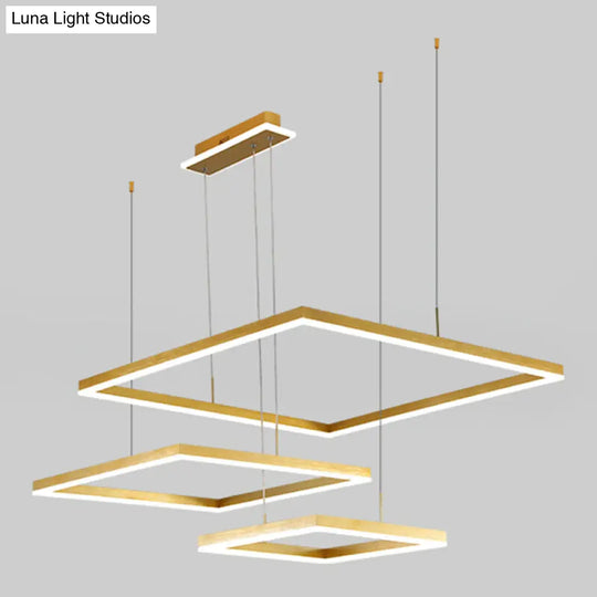 Contemporary Layered Rhombus Chandelier Pendant Light - Acrylic Led Hanging Lighting For Living Room