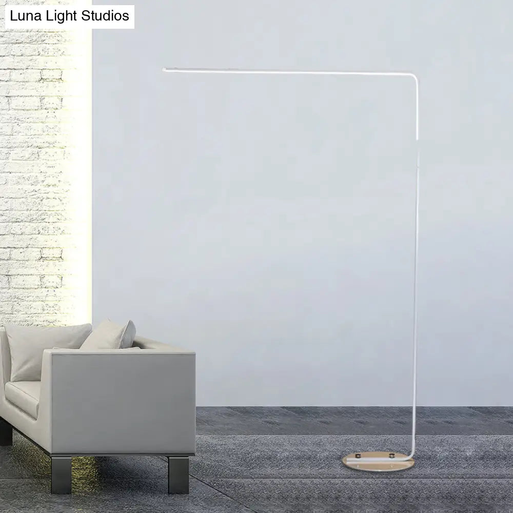 Contemporary Led Standing Floor Lamp For Living Room - Black/White Acrylic Adjustable Angle Reading