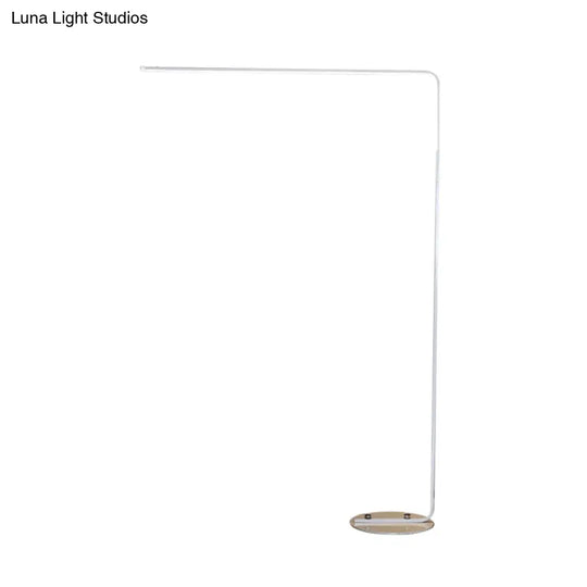 Contemporary Led Standing Floor Lamp For Living Room - Black/White Acrylic Adjustable Angle Reading