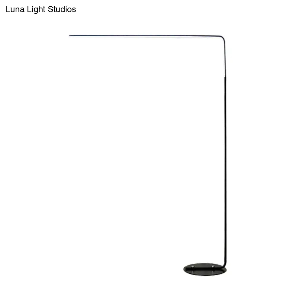 Contemporary Led Standing Floor Lamp For Living Room - Black/White Acrylic Adjustable Angle Reading