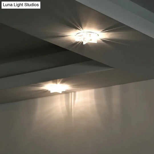 Contemporary Led Star-Shaped Crystal Ceiling Lamp For Hallway