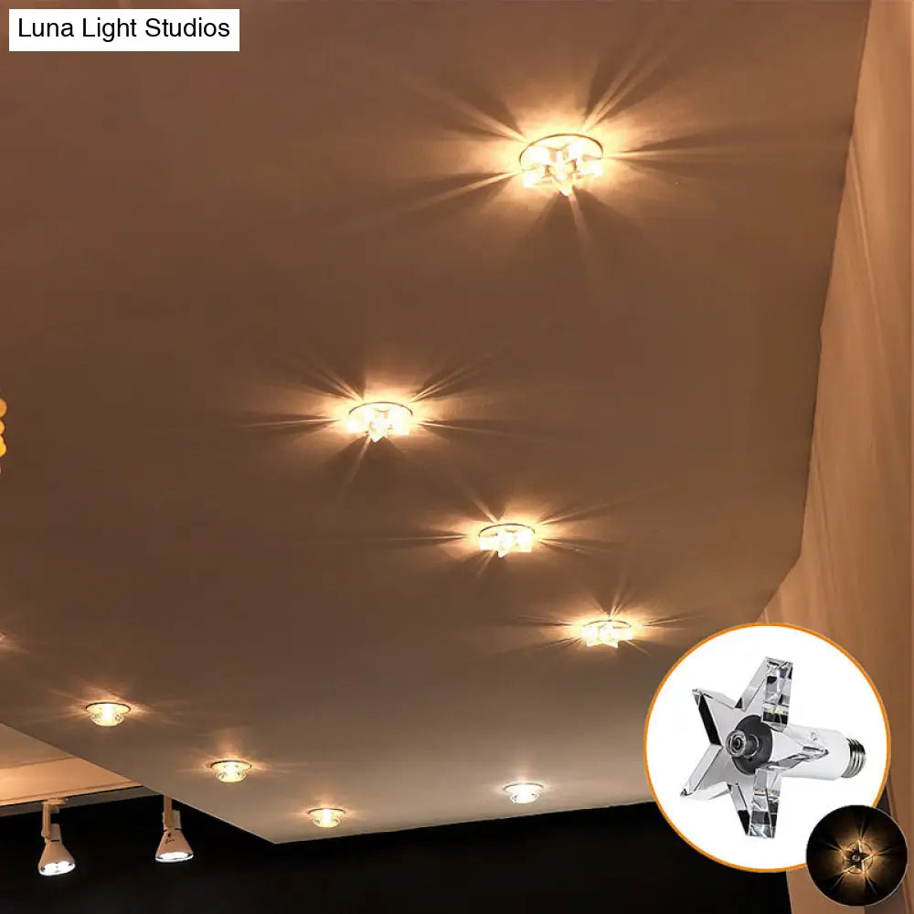Contemporary Led Star - Shaped Crystal Ceiling Lamp For Hallway