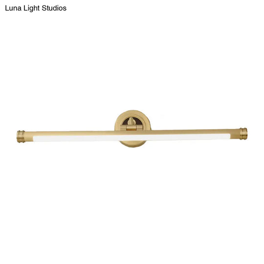 Contemporary Led Tubular Wall Sconce With Adjustable Arm - Black/Brass Metal Vanity Light Fixture