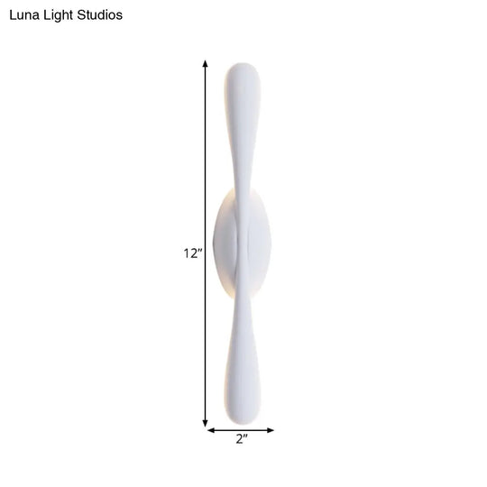 Contemporary Led Vanity Light For Living Room - Linear Wall Sconce Lighting In White Metal