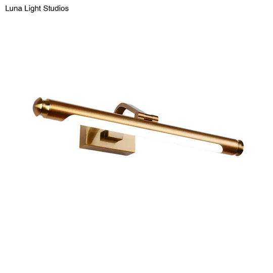 Contemporary Led Vanity Light In Gold Finish - Tubed Wall Sconce For Kitchen 20.5/26 W