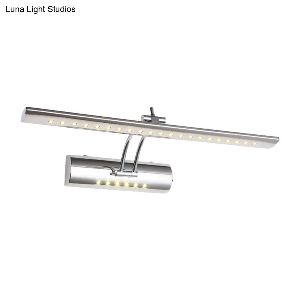 Contemporary Led Vanity Light With Nickel Finish And White/Warm 16/21.5 Wide