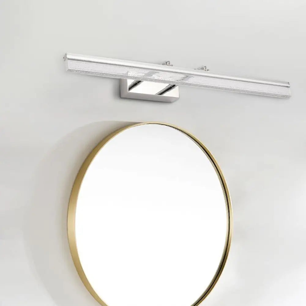 Contemporary Led Vanity Lighting In Chrome For Linear Shower Room Bath With Double Arm Warm/White