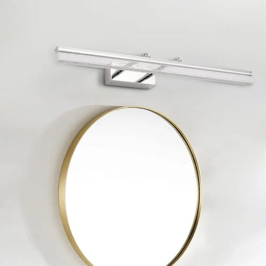 Contemporary Led Vanity Lighting In Chrome For Linear Shower Room Bath With Double Arm Warm/White