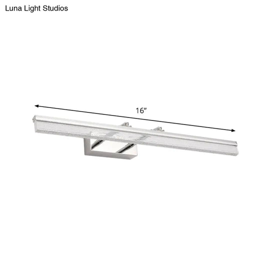 Contemporary Led Vanity Lighting In Chrome For Linear Shower Room Bath With Double Arm Warm/White