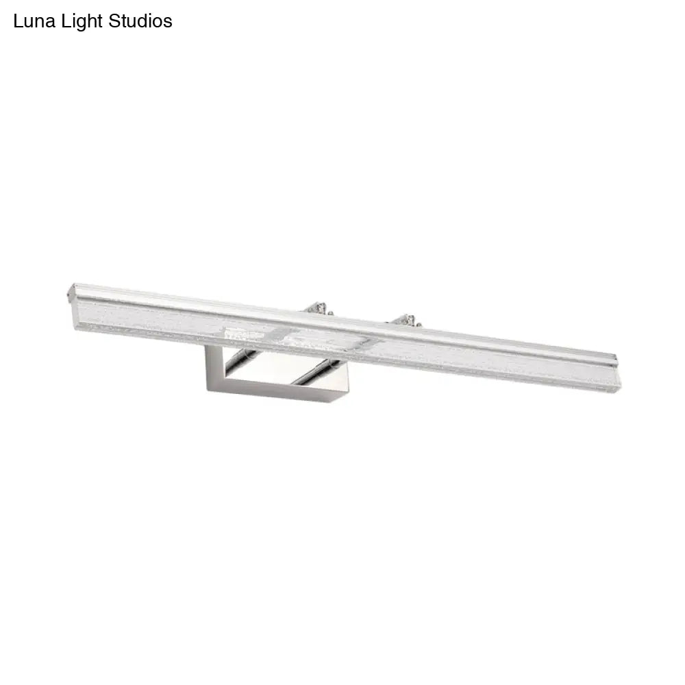 Contemporary Led Vanity Lighting In Chrome For Linear Shower Room Bath With Double Arm Warm/White