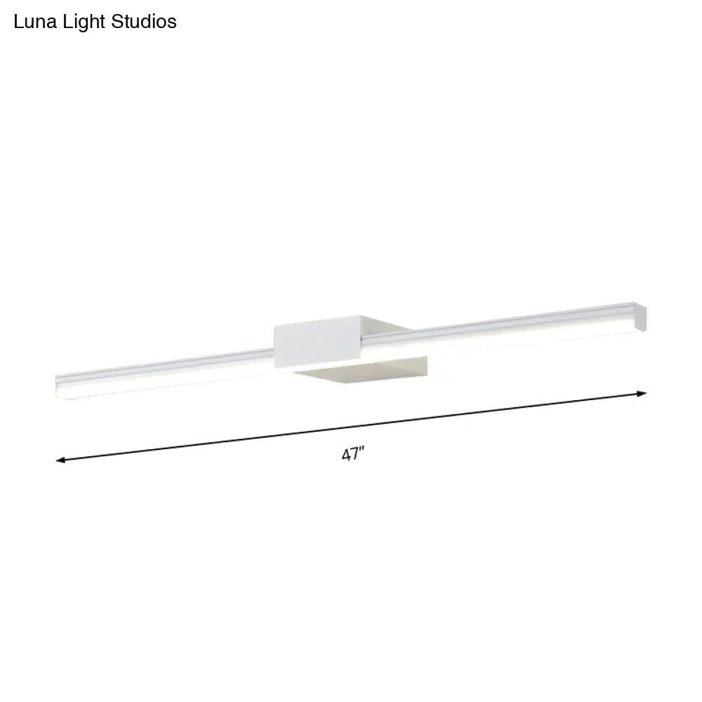 Contemporary Led Vanity Wall Sconce In Natural Light - Linear Metal White/Black 16 To 31.5 Wide