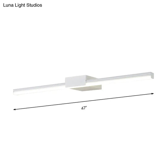 Contemporary Led Vanity Wall Sconce In Natural Light - Linear Metal White/Black 16 To 31.5 Wide