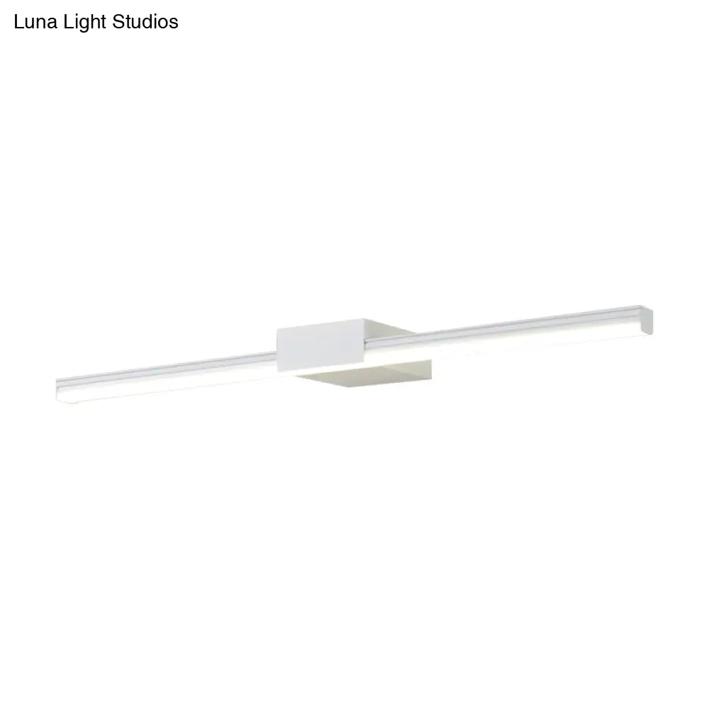 Contemporary Led Vanity Wall Sconce In Natural Light - Linear Metal White/Black 16 To 31.5 Wide