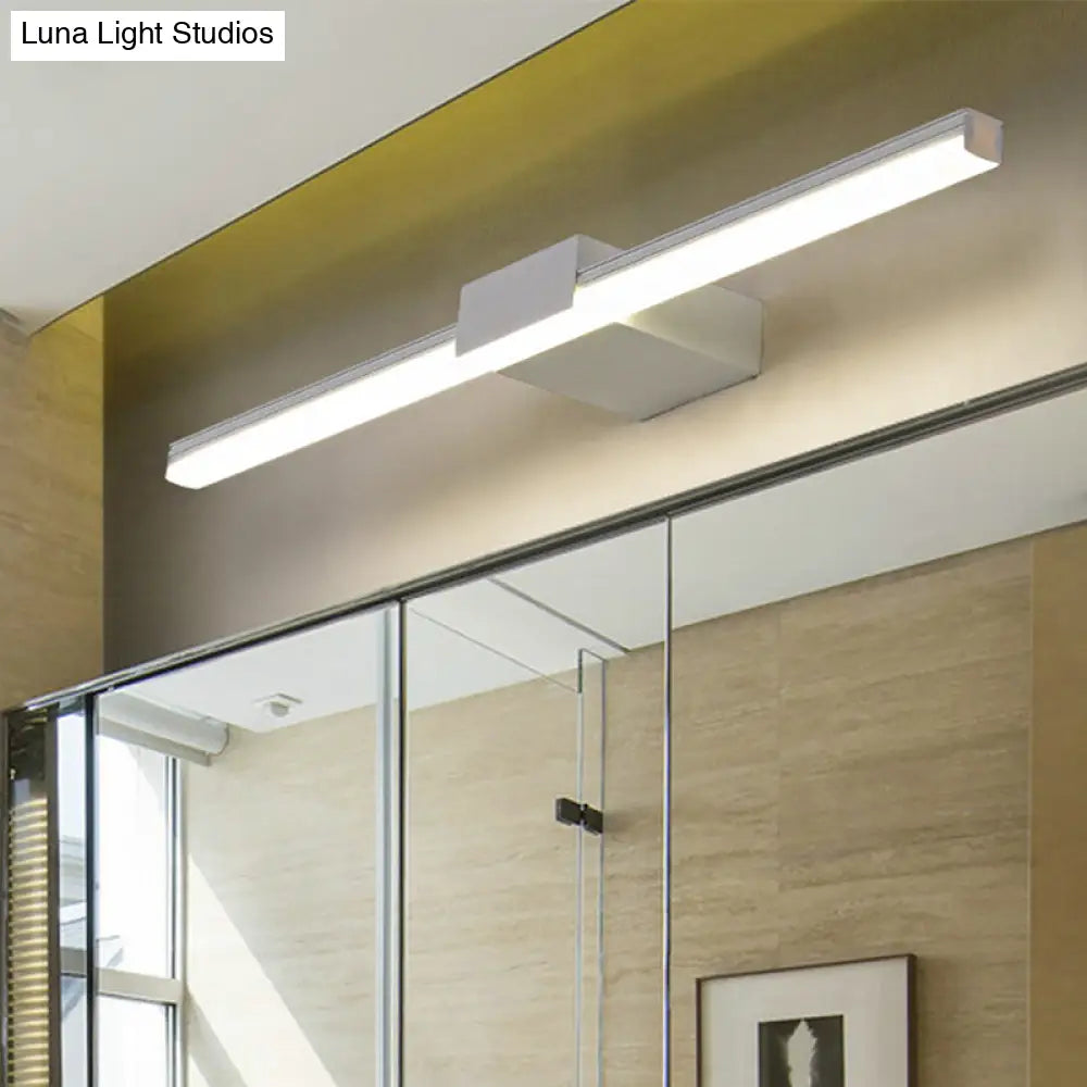 Contemporary Led Vanity Wall Sconce In Natural Light - Linear Metal White/Black 16 To 31.5 Wide