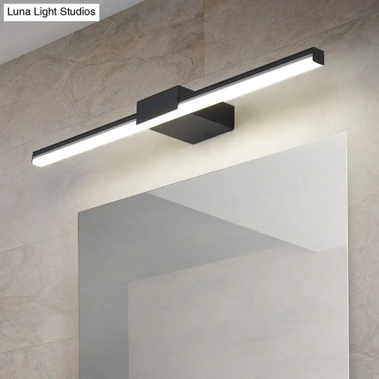 Contemporary Led Vanity Wall Sconce In Natural Light - Linear Metal White/Black 16 To 31.5 Wide