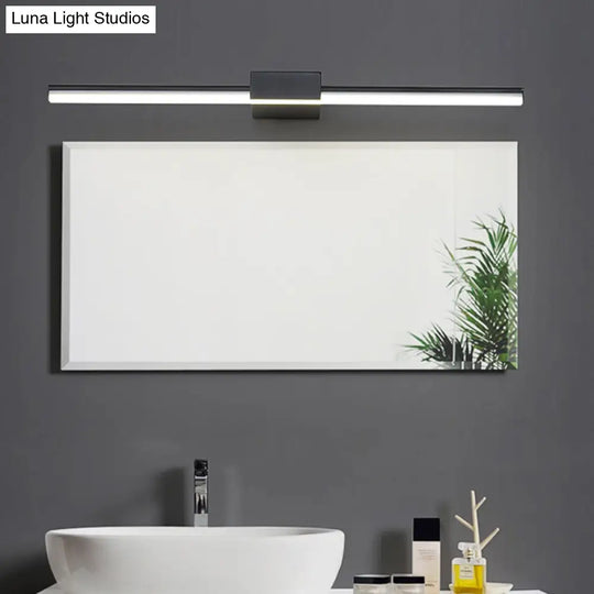 Contemporary Led Vanity Wall Sconce In Natural Light - Linear Metal White/Black 16 To 31.5 Wide