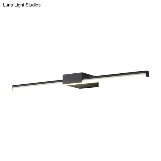 Contemporary Led Vanity Wall Sconce In Natural Light - Linear Metal White/Black 16 To 31.5 Wide