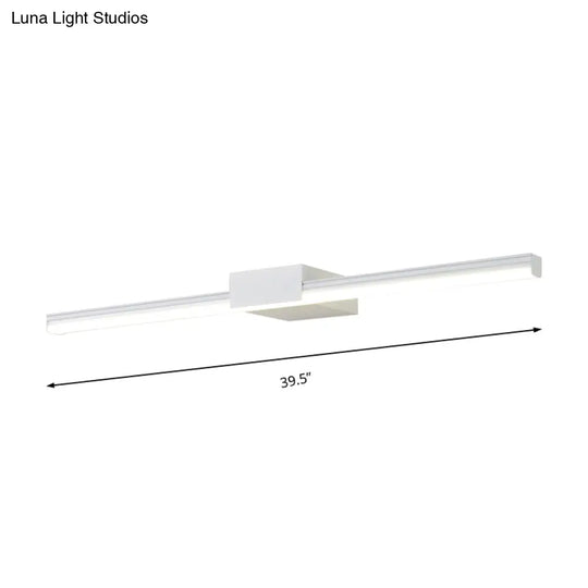 Contemporary Led Vanity Wall Sconce In Natural Light - Linear Metal White/Black 16 To 31.5 Wide