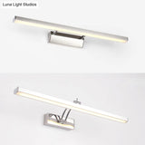 Contemporary Led Wall Mounted Vanity Light Fixture - Stainless Steel Stick Design White Lighting