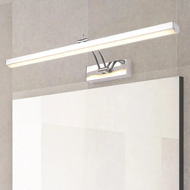 Contemporary Led Wall Mounted Vanity Light Fixture - Stainless Steel Stick Design White Lighting