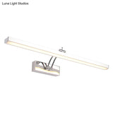 Contemporary Led Wall Mounted Vanity Light Fixture - Stainless Steel Stick Design White Lighting