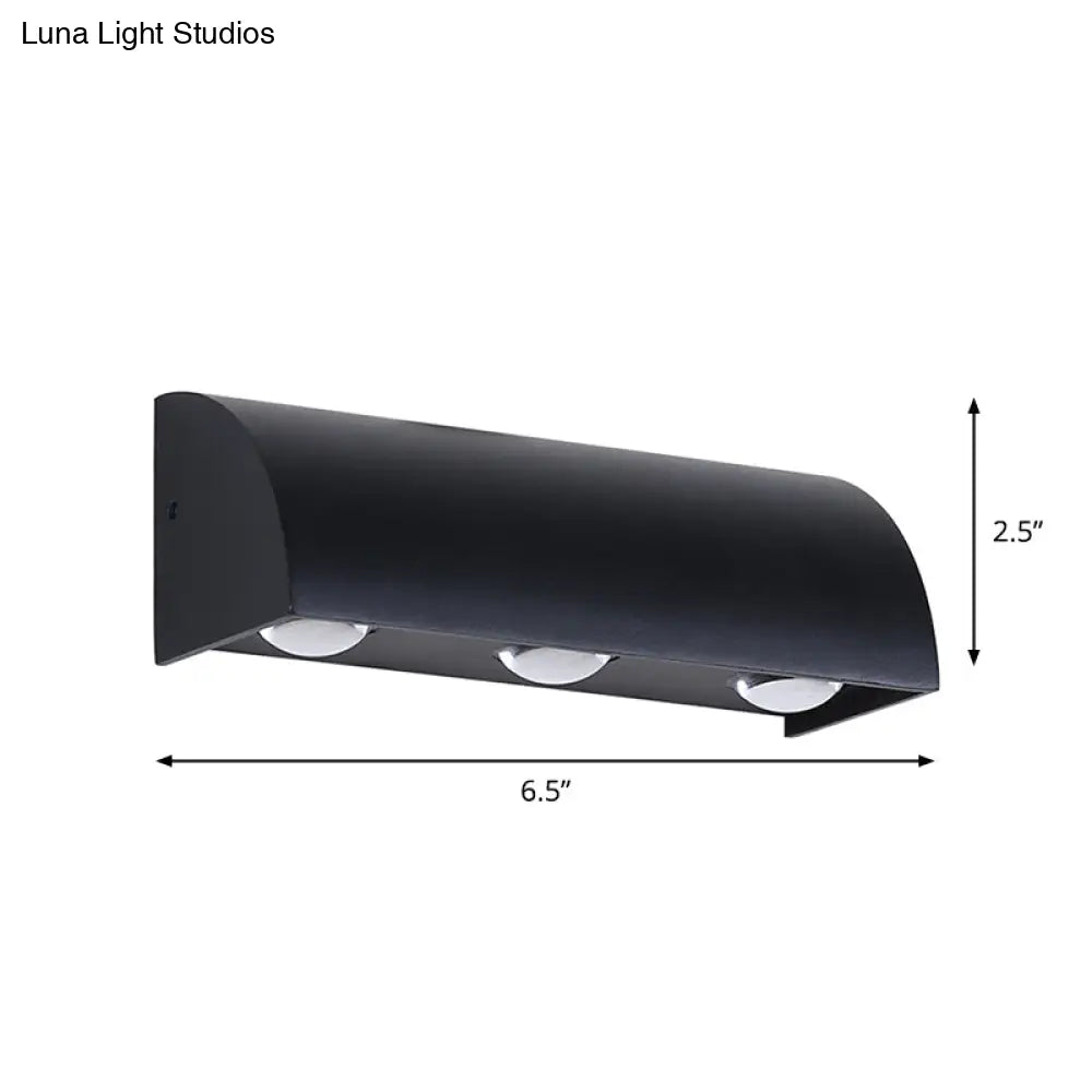 Contemporary Led Wall Sconce Black Metal Shade Flush Mount Design