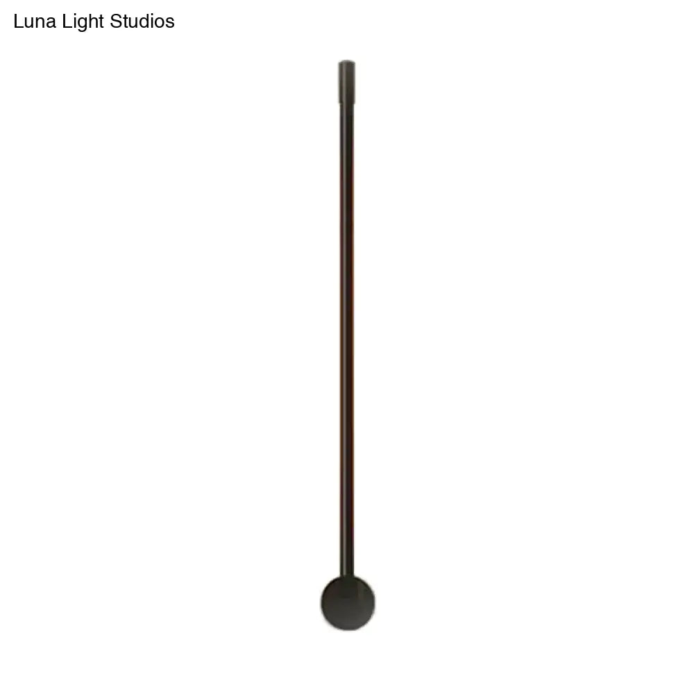 Contemporary Led Wall Sconce In Black/Gold - Metal Strip Living Room Lamp