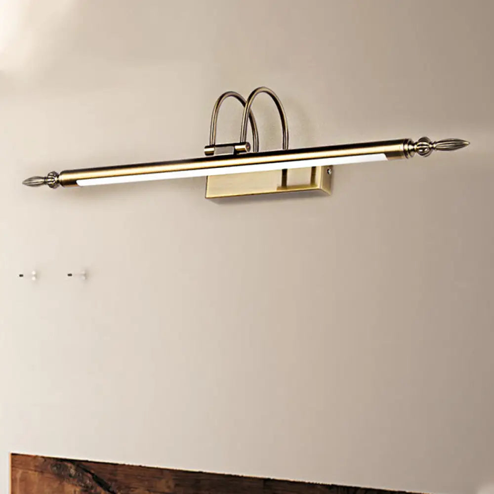 Contemporary Led Wall Sconce - Slim Metal Design 22/26/30 Wide Brass/Nickel Finish White/Warm Light