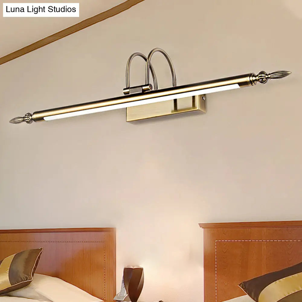 Contemporary Led Wall Sconce - Slim Metal Design 22/26/30 Wide Brass/Nickel Finish White/Warm Light