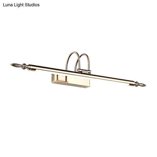 Contemporary Led Wall Sconce - Slim Metal Design 22/26/30 Wide Brass/Nickel Finish White/Warm Light