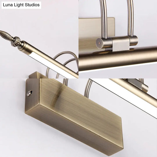 Contemporary Led Wall Sconce - Slim Metal Design 22/26/30 Wide Brass/Nickel Finish White/Warm Light