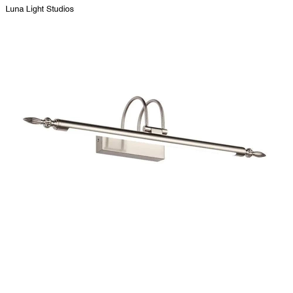 Contemporary Led Wall Sconce - Slim Metal Design 22/26/30 Wide Brass/Nickel Finish White/Warm Light