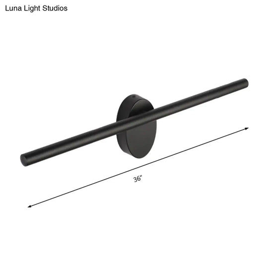 Contemporary Led Wall Sconce - Slim Metal Design With Natural Light 21.5/28/36 Width Black Finish