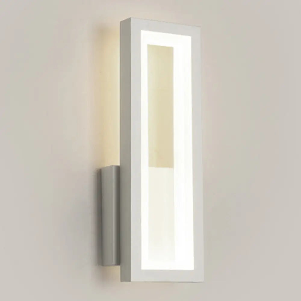 Contemporary Led Wall Sconce With Acrylic Shade For Bedside Lighting White / Third Gear