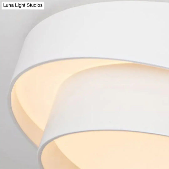 Contemporary Led White Bedroom Ceiling Light - Circular Acrylic Flush Mount