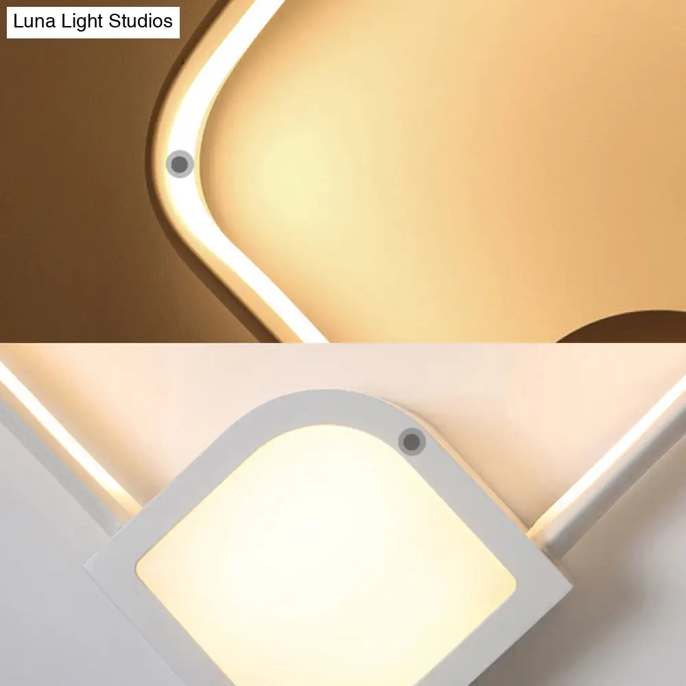 Contemporary Led White Wall Sconce Light For Living Room