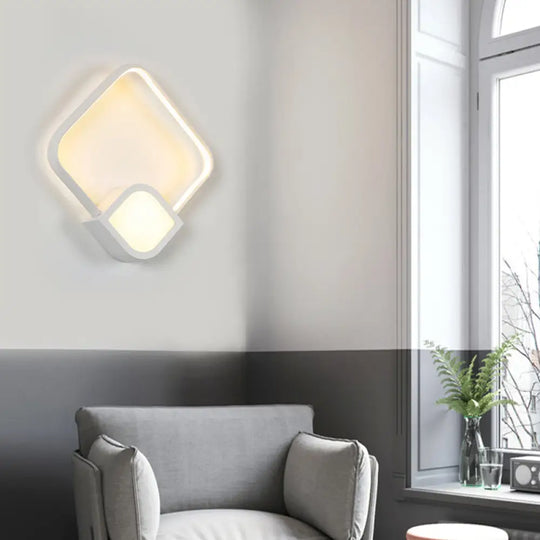 Contemporary Led White Wall Sconce Light For Living Room