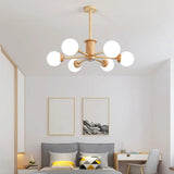 Contemporary Led Wooden Chandelier For Living Room Ceiling 6 / Wood