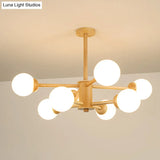 Contemporary Led Wooden Chandelier For Living Room Ceiling