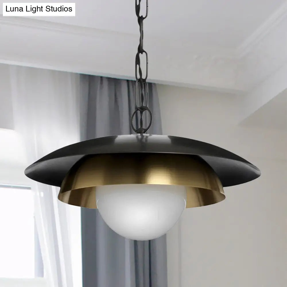 Contemporary Metal Ball Ceiling Lamp: 1-Head Brass Pendant Light For Porch