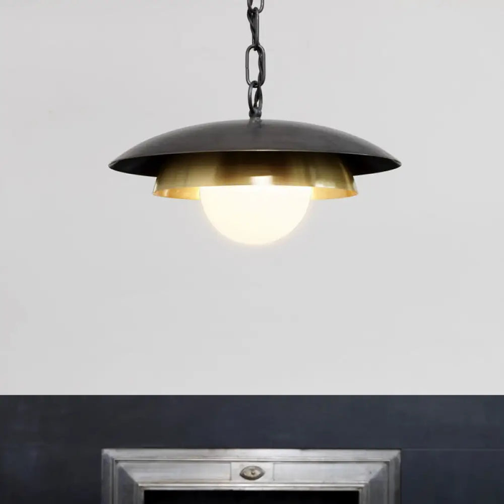 Contemporary Metal Ball Ceiling Lamp With 1 Brass Head For Porch Lighting